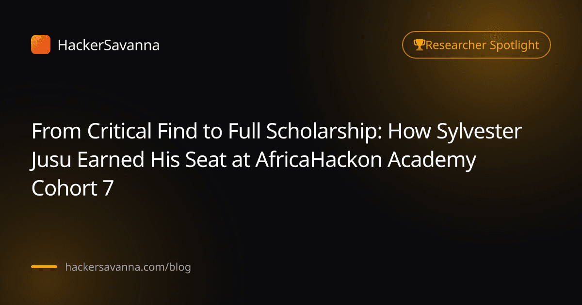 From Critical Find to Full Scholarship: How Sylvester Jusu Earned His Seat at AfricaHackon Academy Cohort 7
