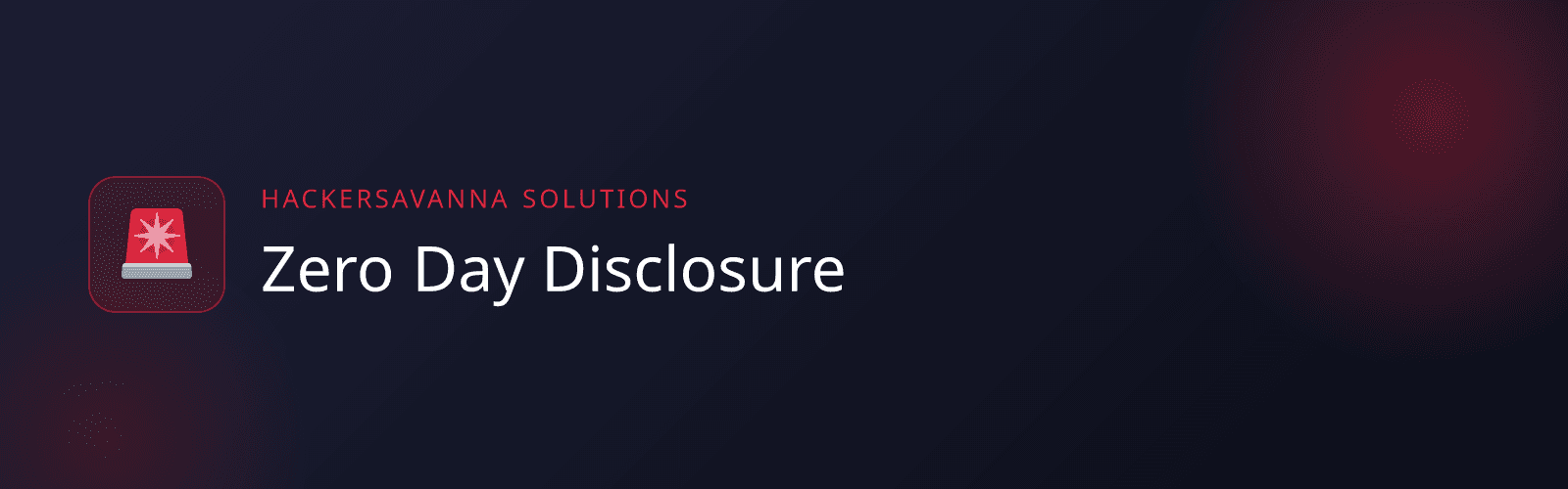 Zero Day Disclosure banner